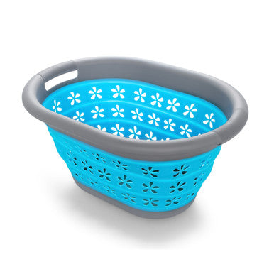 Camco Collapsible Utility Basket, Small, Gray/Teal