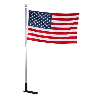 Flagpole, Pushbutton, 20' Telescoping w/Foot & US Flag