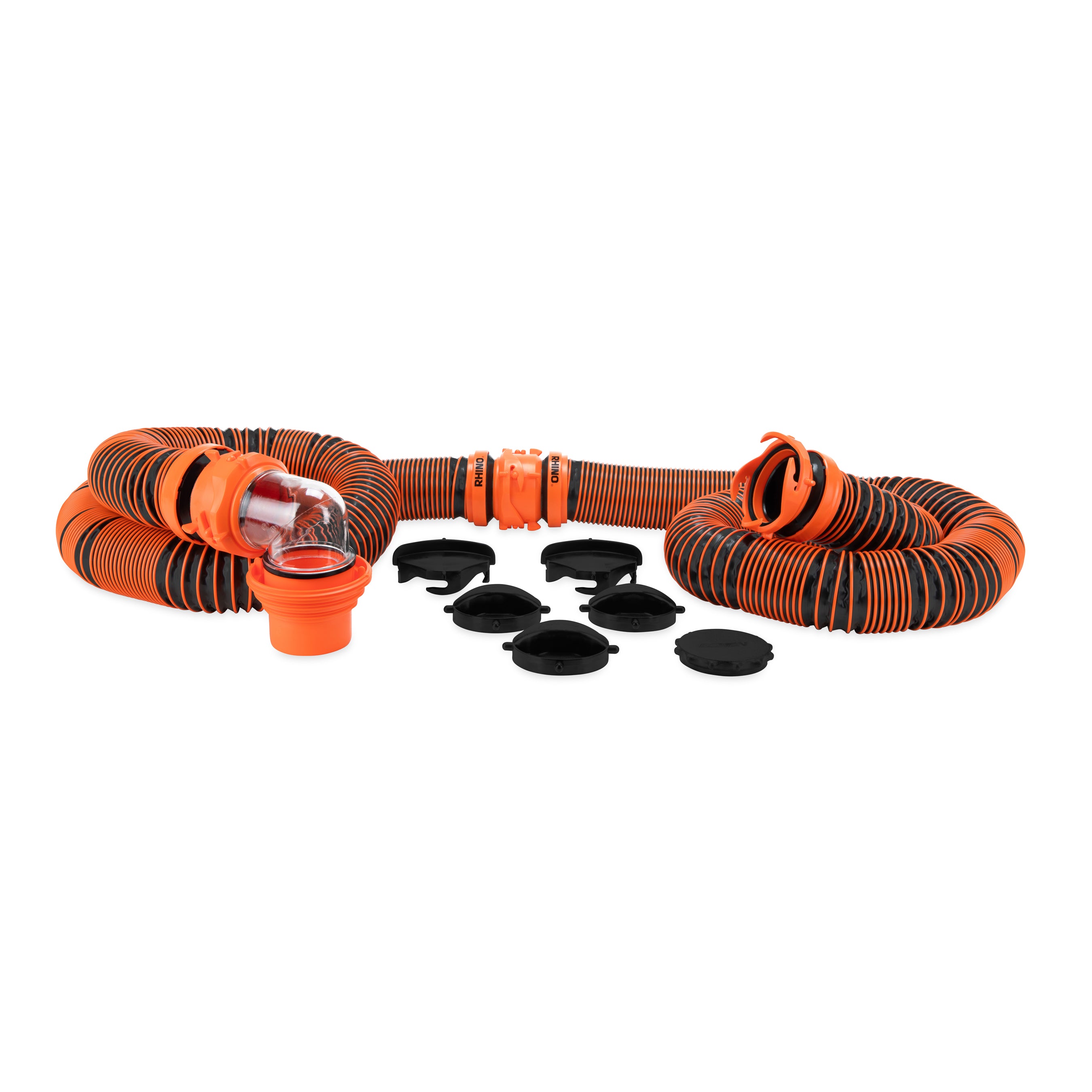 Rhino EXTREME 20' RV Sewer Hose Kit – Premium Sewer Kit — Pre-Assembled & Ready-to-Use — Includes 4-in-1 Dump Station Adapter & Storage Caps — Crush & Abrasion Resistant