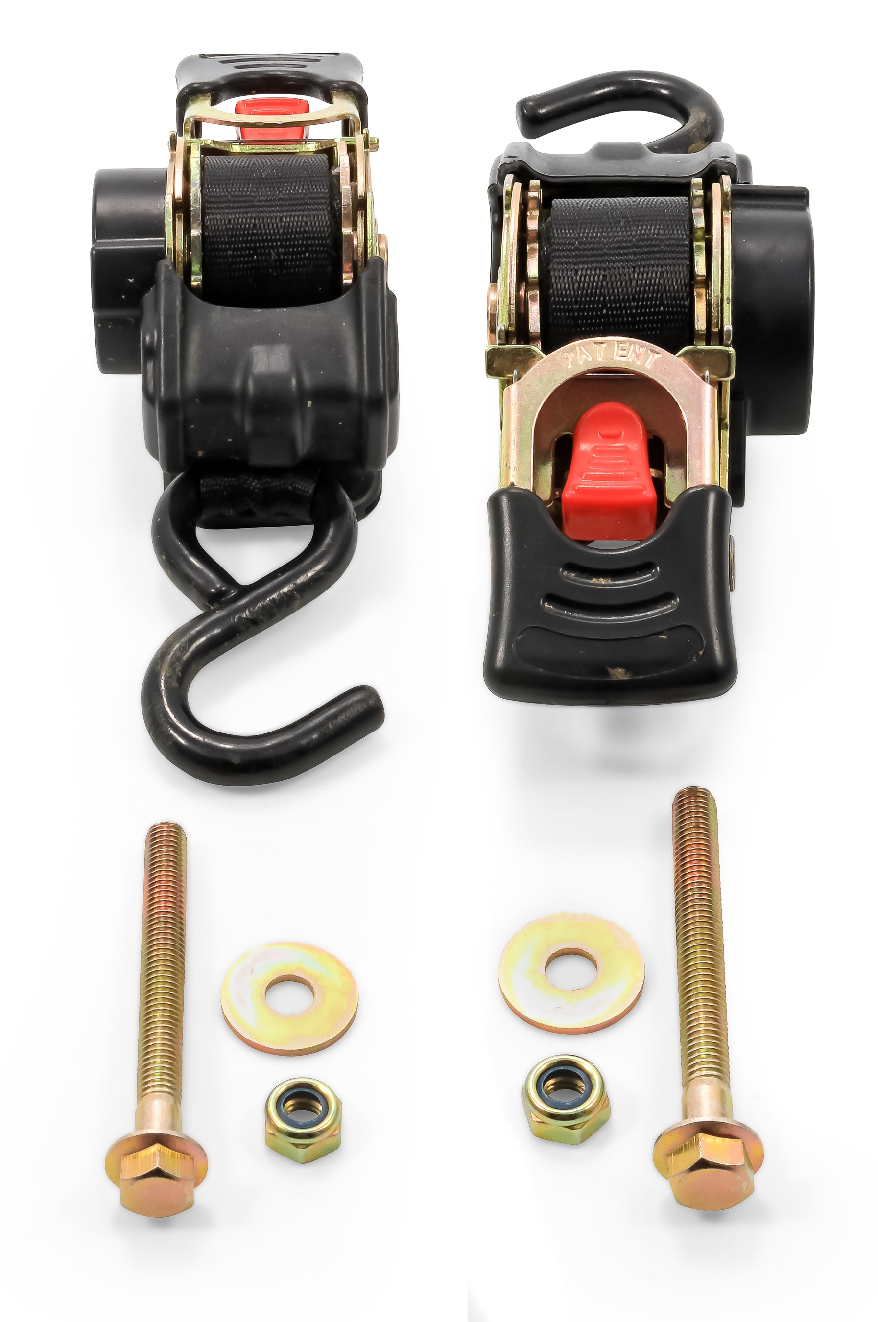 Camco Tie Down Straps, 1" Width, Retractable -5.5', Bolt-On (E/F)