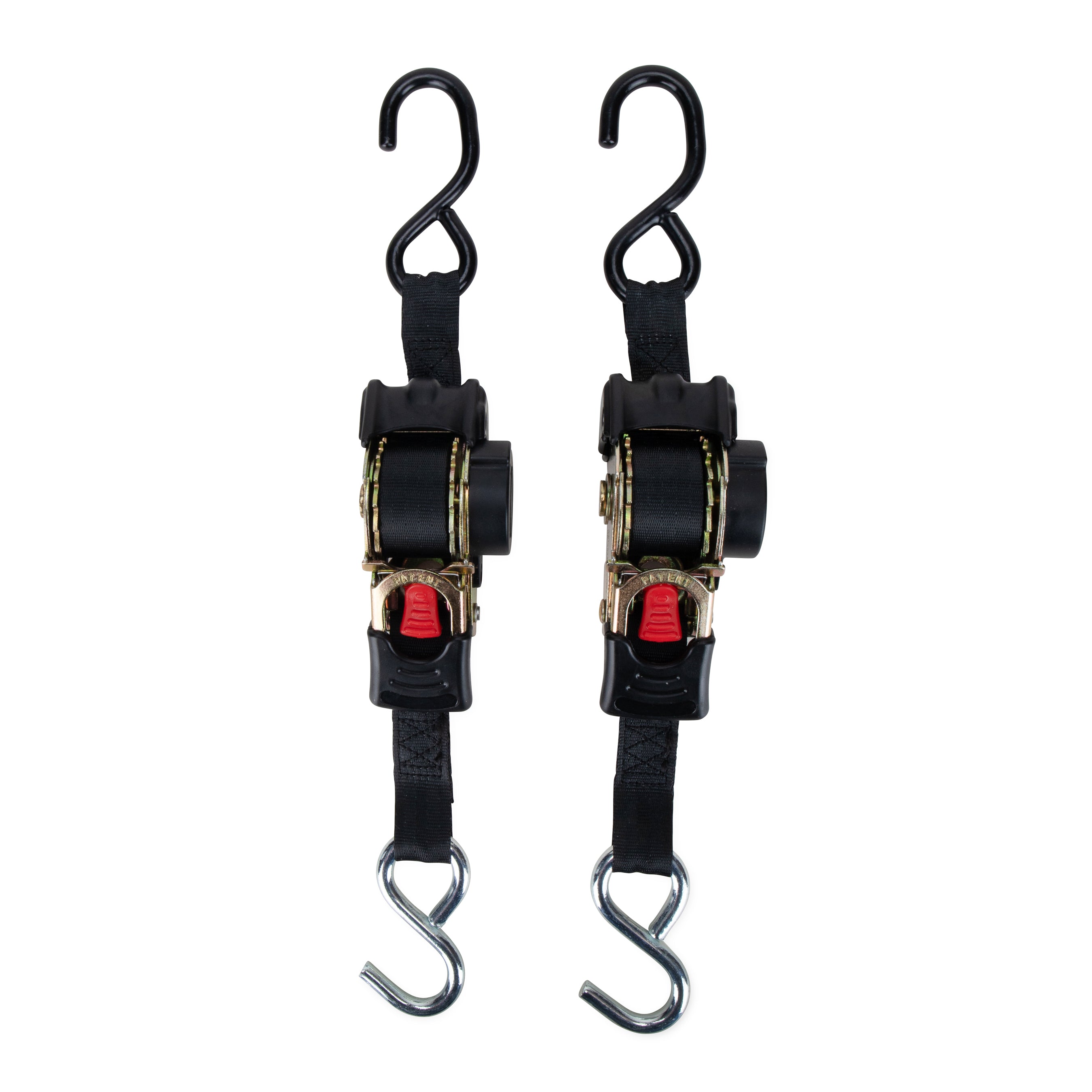 Tie Down Straps, 1" Width, Retractable - 6',Dual Hooks (E/F)